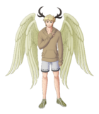 Carter Citadel is a Tristanian and the younger brother of Blair Citadel. He has a shy and reserved personality and fears violent situations after surviving a Uingffhian supremacist terrorist attack on Tristania. Carter was also notably born with four wings instead of the usual two. Originally a college student studying architecture on Tristania, the Imperial Kingdom of Kaywell forced him to go on the run with his close friends after brutally invading and sundering Tristania. Unlike Blair and Javes, however, Carter still sees potential for Kaywell to do good and wishes to peacefully reform the Kingdom, being aversive to outright rebellion due to his fear of violence.