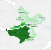 A labelled political map of the Lochlands