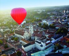 Hot air ballooning is a popular tourist attraction in Vilnius.