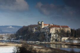 The Vistula River, Poland-Lithuania's longest river, near the Tyniec Abbey in Kraków.