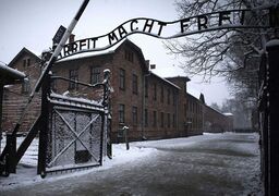 The entrance to the Auschwitz Concentration Camp.