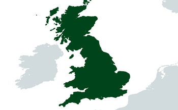 Map Location of Great Britain (Green)