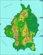 Labeled political-physical map of Kento