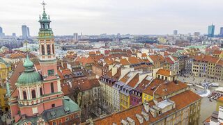 The skyline of Warsaw, the capital and largest city of Poland-Lithuania