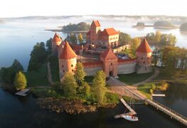 Trakai Castle in central Lithuania, where the historic Oath of Trakai Castle was made.