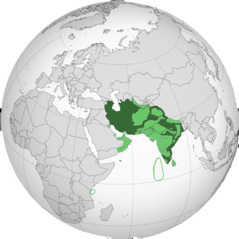 Location of Persian: امپراتوری هندو پریسا Indian: इंडो-पेरिसा का साम्राज्य