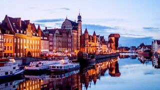 The waterfront in Gdańsk, an important Baltic city.