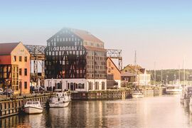 A hotel on the port in Klaipėda, Western Lithuania.