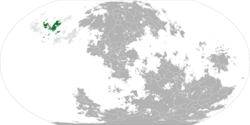 Location of Mák’ai (dark green) – in Sabel (light grey & dark grey) – in ˞Ejawe (light grey)